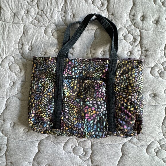 VOLCOM Reversible Oversized Canvas Tote Bag 24" Travel Weekend Beach Bag - Picture 2 of 11